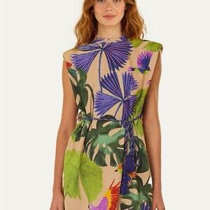 NWT- FARM Rio Sand Macaw Jungle Organic Cotton Tshirt Dress